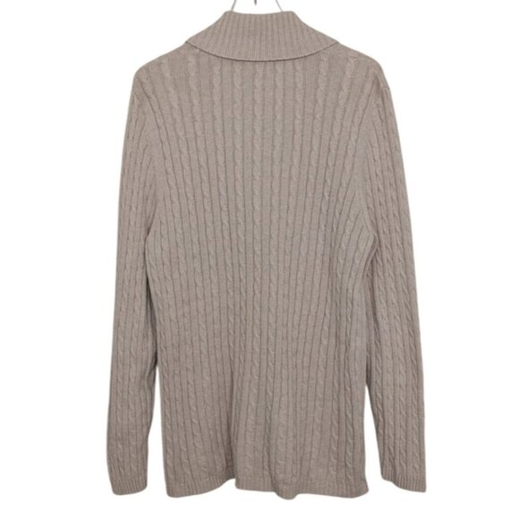 Croft & Barrow Cable Knit Sweater Womens Size 2X Cream Shawl Collar Pullover - Picture 5 of 8